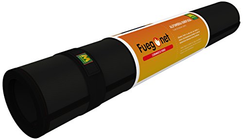 Fuegonet 231437 - Alfombra ignifuga, color negro, 100 x 50 cm