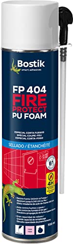 Bostik, FP 404 Fire Protect PU Foam, Espuma de Poliuretano con Resistencia al Fuego de Hasta 240 minutes, Bote 700 ml con Cánula Rosa