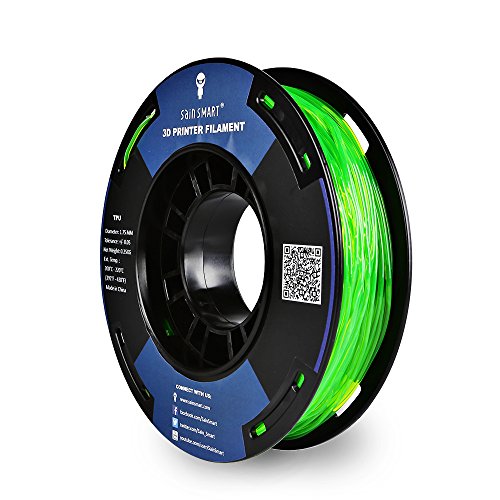 Bobina pequeña de SainSmart, 1,75 mm, filamento 3D de poliuretano termoplástico flexible, 250 g, tolerancia: +/-0,05 mm, Shore 95A, (verde)